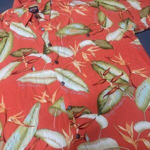 Harley Davison Mens Floral Print Button Down Collard Shirt Size Tori Richard XL